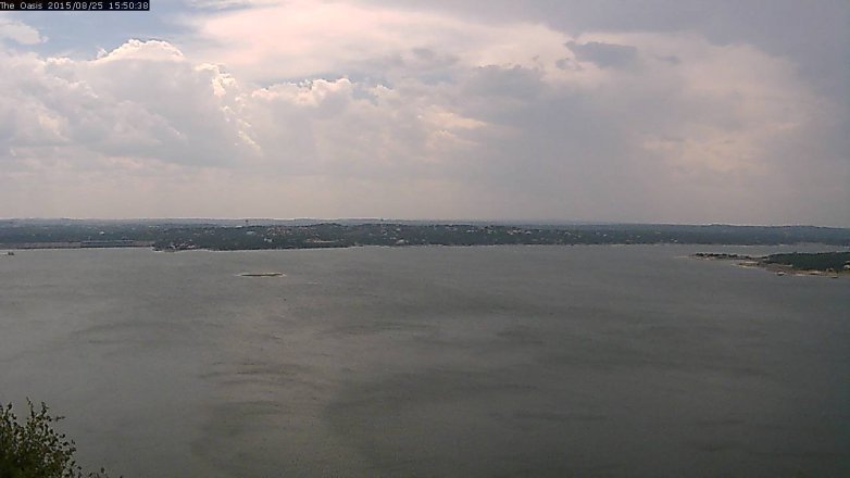 Lake Travis webcam, August 25, 2015 2:55 PM CT