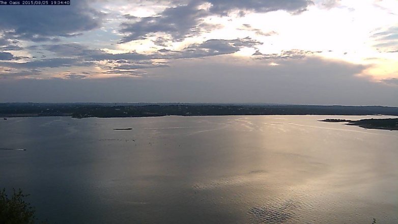 Lake Travis webcam, August 25, 2015 6:40 PM CT