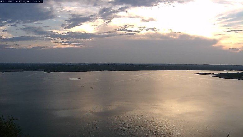 Lake Travis webcam, August 25, 2015 6:45 PM CT