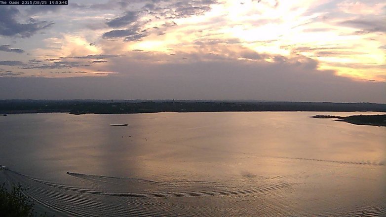 Lake Travis webcam, August 25, 2015 6:55 PM CT