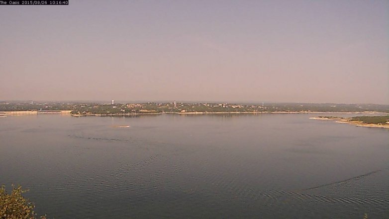 Lake Travis webcam, August 26, 2015 9:20 AM CT