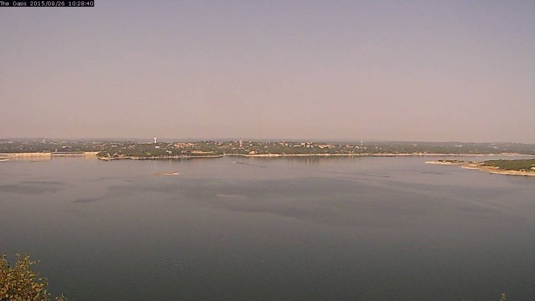Lake Travis webcam, August 26, 2015 9:35 AM CT