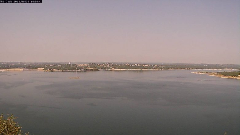 Lake Travis webcam, August 26, 2015 10:05 AM CT