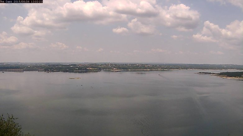 Lake Travis webcam, August 26, 2015 12:10 PM CT