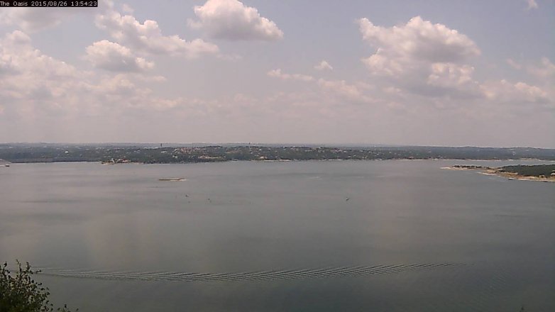 Lake Travis webcam, August 26, 2015 1:00 PM CT