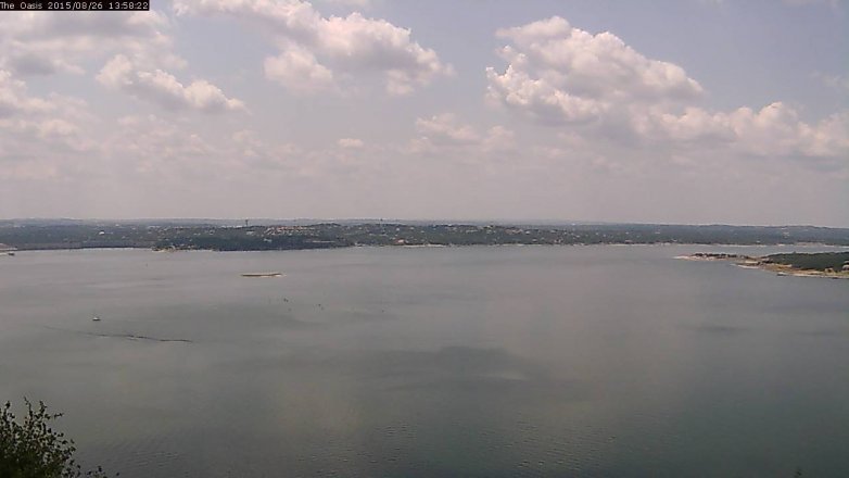 Lake Travis webcam, August 26, 2015 1:05 PM CT