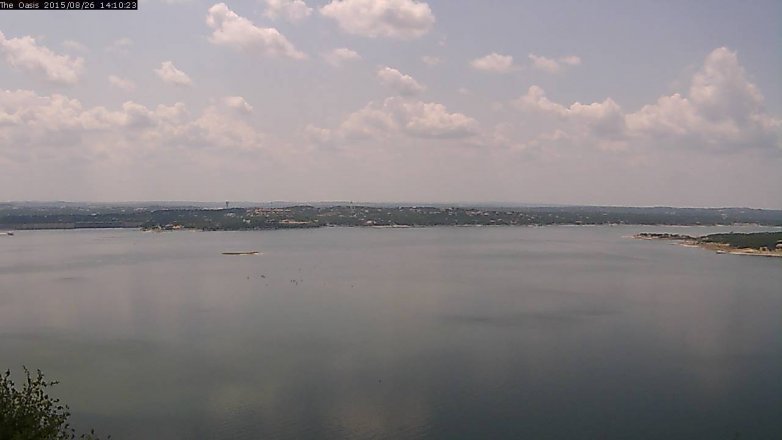 Lake Travis webcam, August 26, 2015 1:15 PM CT