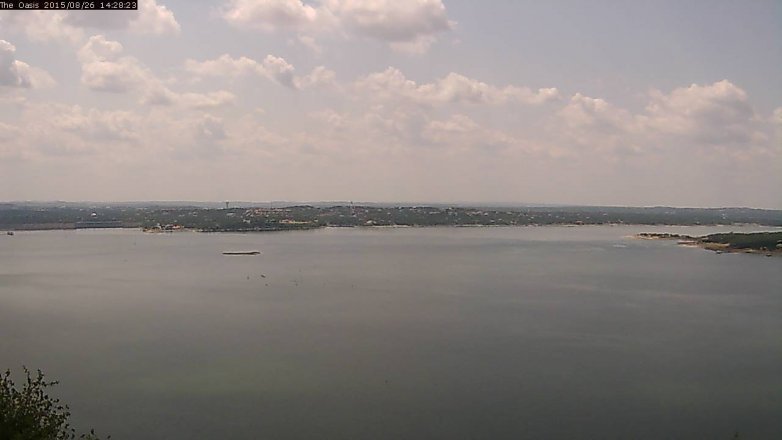 Lake Travis webcam, August 26, 2015 1:35 PM CT