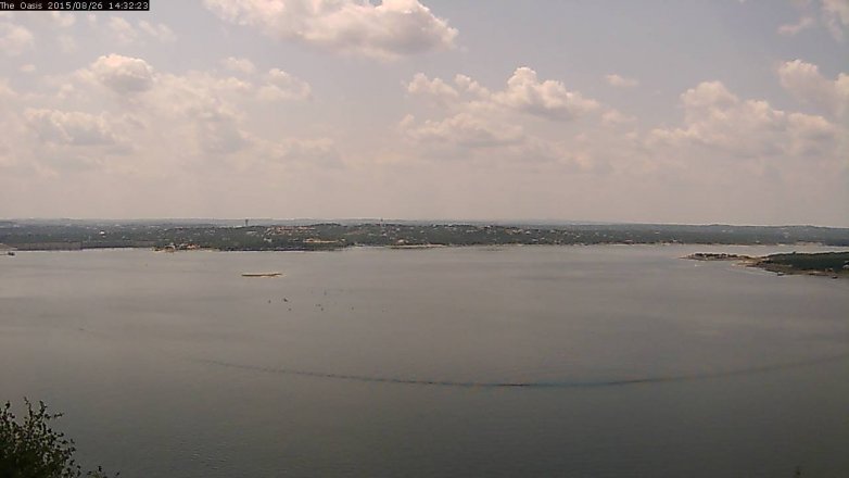 Lake Travis webcam, August 26, 2015 1:40 PM CT