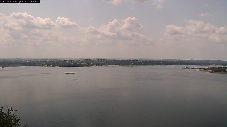 Lake Travis webcam, August 26, 2015 1:45 PM CT