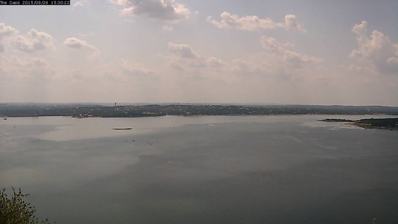 Lake Travis webcam, August 26, 2015 2:35 PM CT