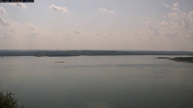 Lake Travis webcam, August 26, 2015 3:40 PM CT