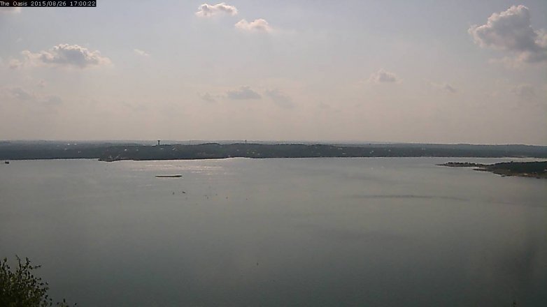 Lake Travis webcam, August 26, 2015 4:05 PM CT