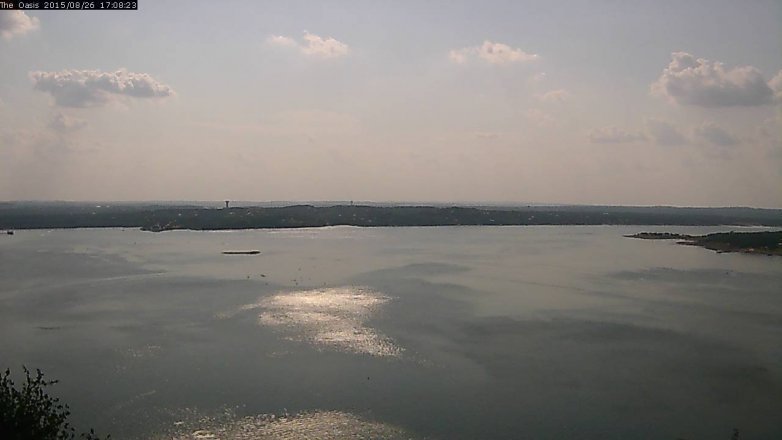 Lake Travis webcam, August 26, 2015 4:15 PM CT