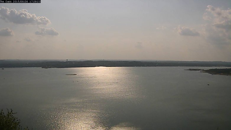Lake Travis webcam, August 26, 2015 4:35 PM CT