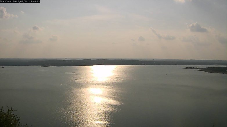 Lake Travis webcam, August 26, 2015 4:55 PM CT