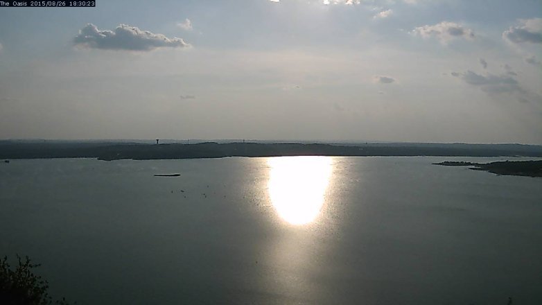 Lake Travis webcam, August 26, 2015 5:35 PM CT