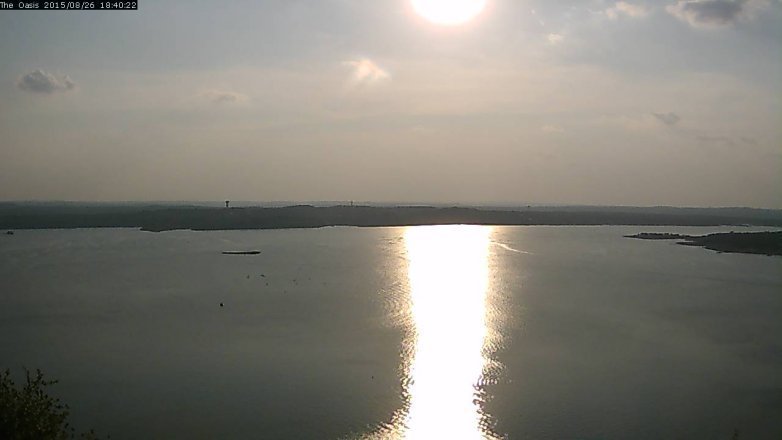 Lake Travis webcam, August 26, 2015 5:45 PM CT