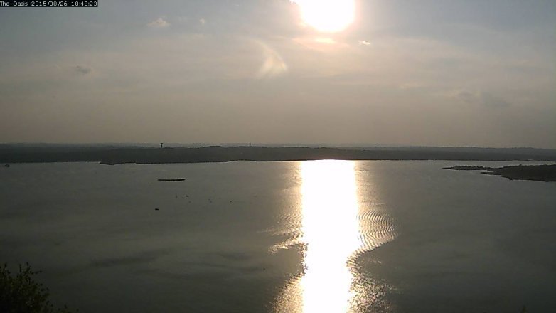 Lake Travis webcam, August 26, 2015 5:55 PM CT