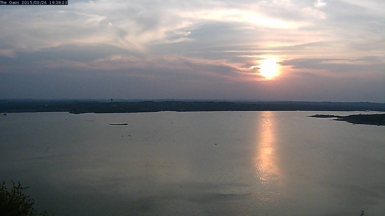 Lake Travis webcam, August 26, 2015 6:45 PM CT