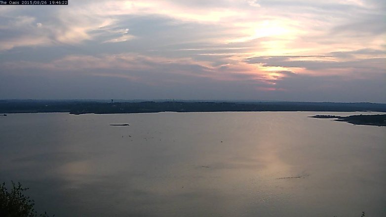 Lake Travis webcam, August 26, 2015 6:55 PM CT
