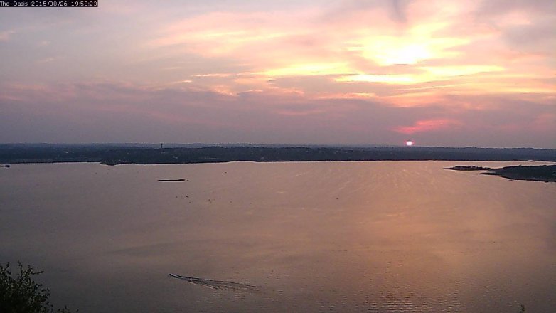 Lake Travis webcam, August 26, 2015 7:05 PM CT