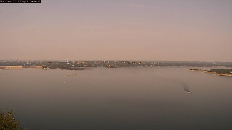 Lake Travis webcam, August 27, 2015 9:00 AM CT
