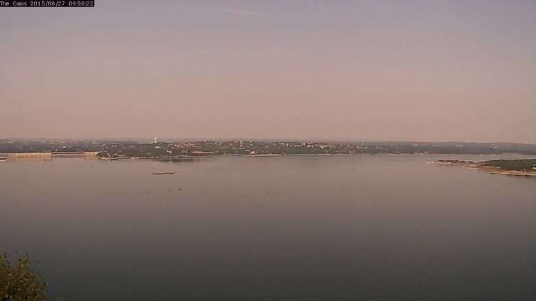 Lake Travis webcam, August 27, 2015 9:05 AM CT