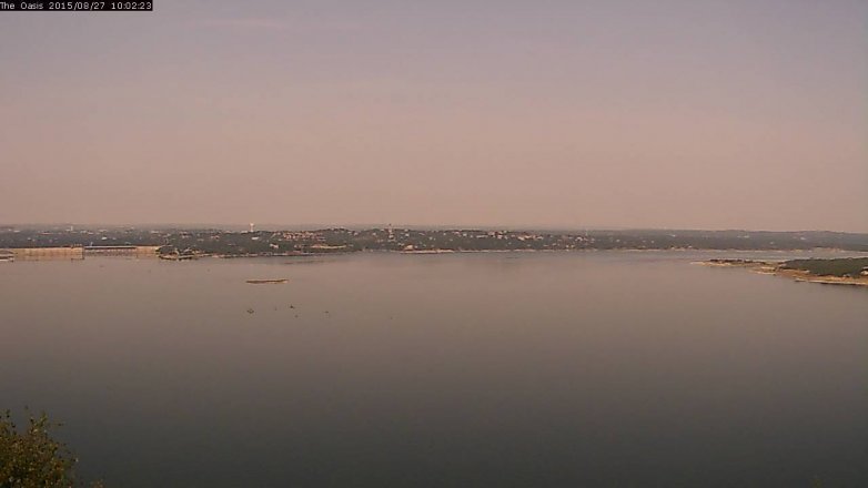 Lake Travis webcam, August 27, 2015 9:10 AM CT