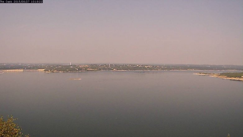 Lake Travis webcam, August 27, 2015 9:25 AM CT