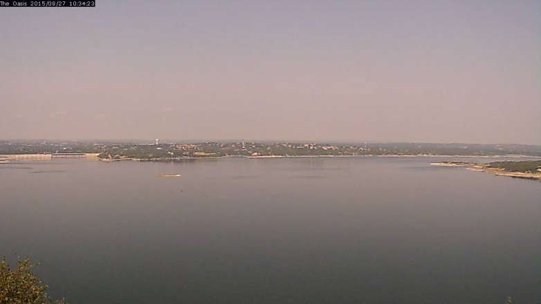 Lake Travis webcam, August 27, 2015 9:40 AM CT