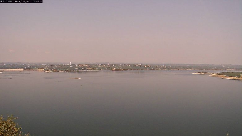 Lake Travis webcam, August 27, 2015 9:45 AM CT