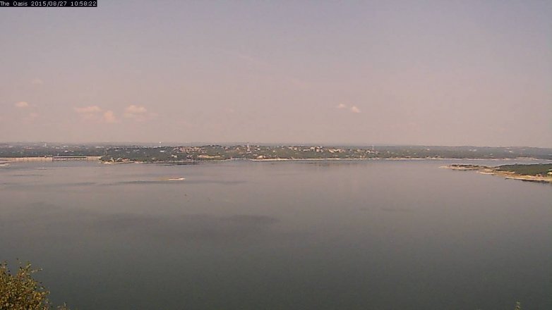 Lake Travis webcam, August 27, 2015 10:05 AM CT