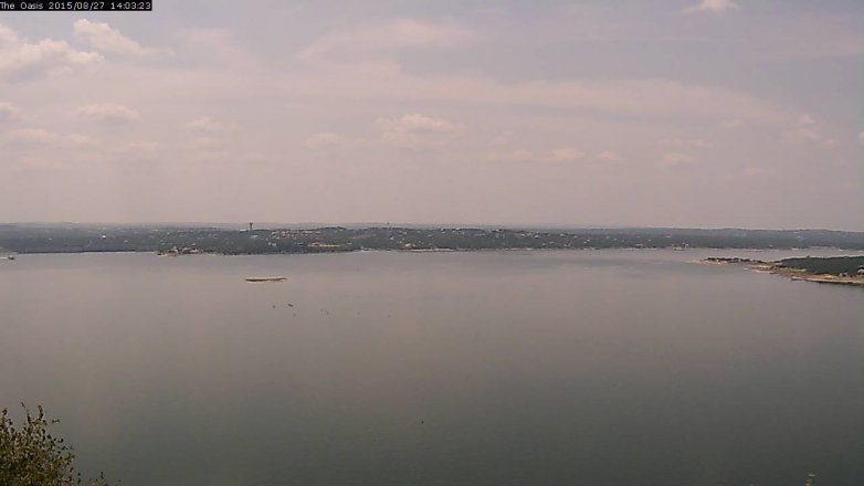 Lake Travis webcam, August 27, 2015 1:10 PM CT