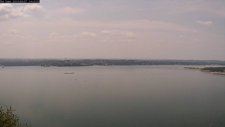 Lake Travis webcam, August 27, 2015 1:15 PM CT