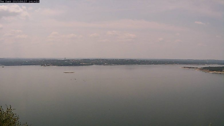 Lake Travis webcam, August 27, 2015 1:20 PM CT