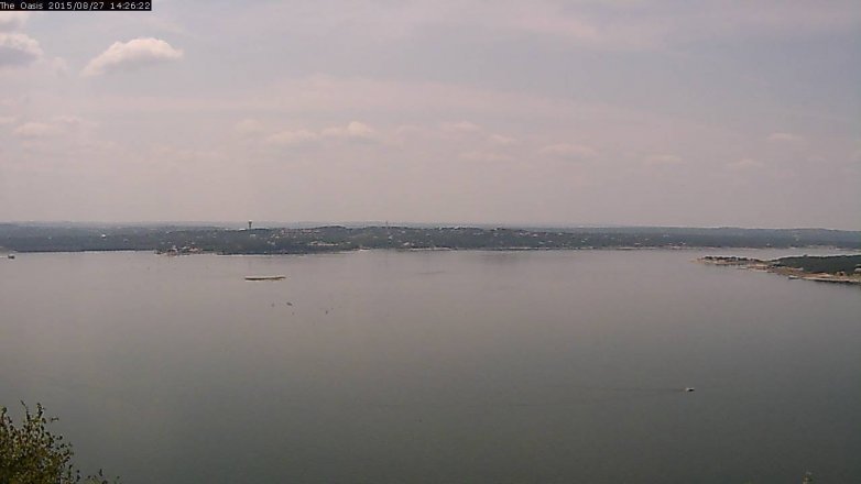 Lake Travis webcam, August 27, 2015 1:30 PM CT