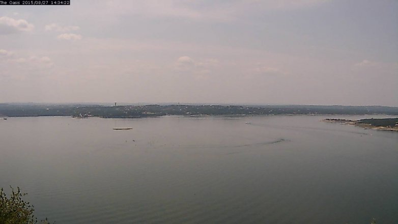 Lake Travis webcam, August 27, 2015 1:40 PM CT