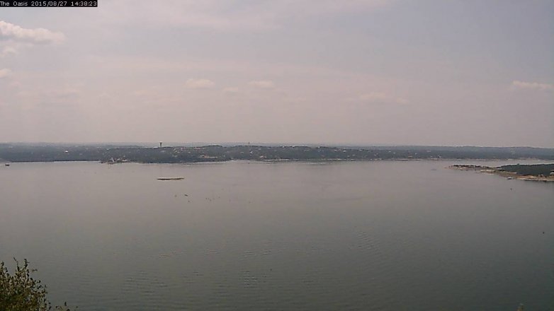 Lake Travis webcam, August 27, 2015 1:45 PM CT