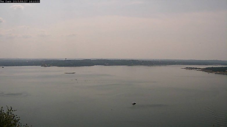 Lake Travis webcam, August 27, 2015 3:15 PM CT