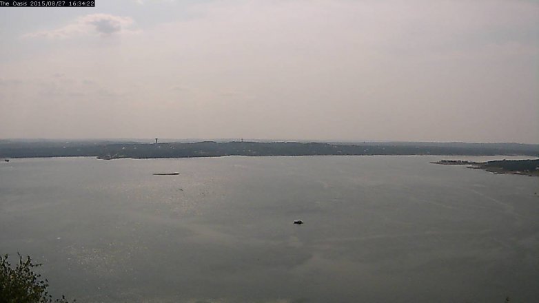 Lake Travis webcam, August 27, 2015 3:40 PM CT