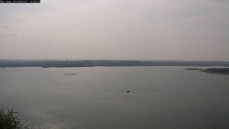 Lake Travis webcam, August 27, 2015 3:45 PM CT