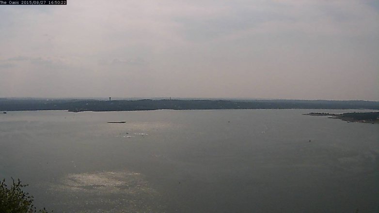 Lake Travis webcam, August 27, 2015 3:55 PM CT