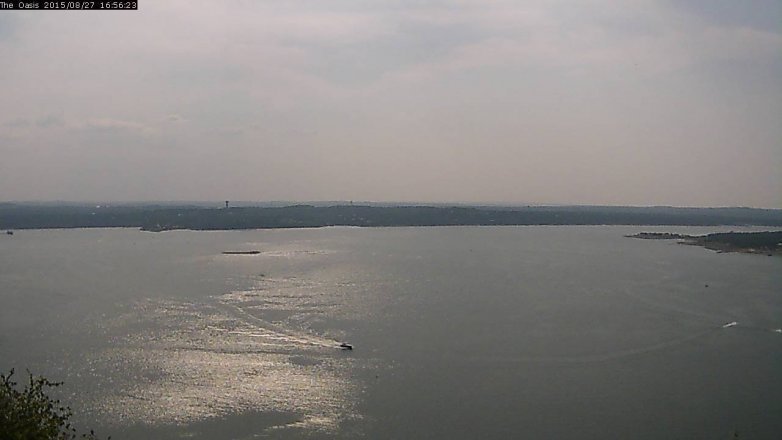 Lake Travis webcam, August 27, 2015 4:05 PM CT