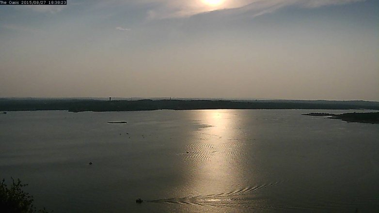 Lake Travis webcam, August 27, 2015 5:45 PM CT