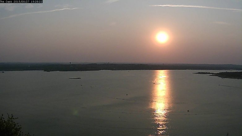 Lake Travis webcam, August 27, 2015 6:35 PM CT