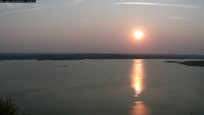 Lake Travis webcam, August 27, 2015 6:40 PM CT