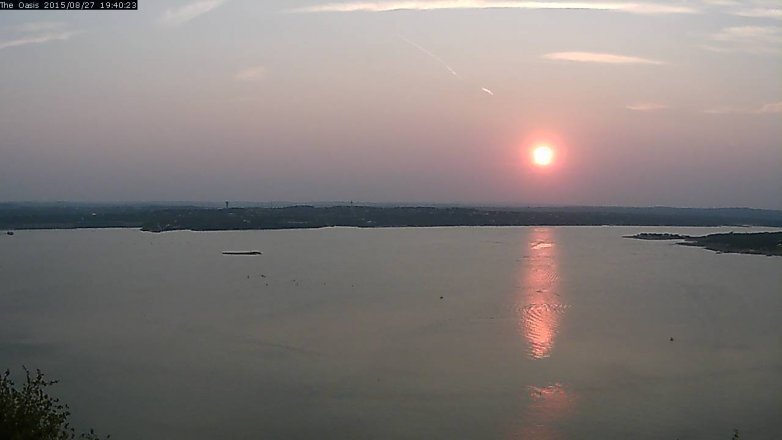 Lake Travis webcam, August 27, 2015 6:45 PM CT