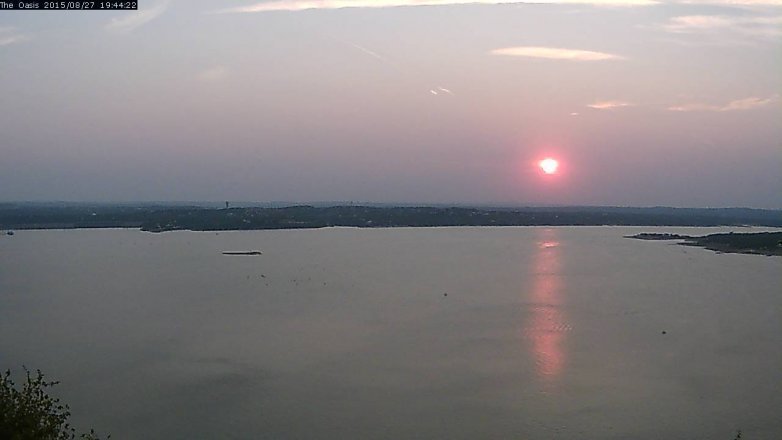 Lake Travis webcam, August 27, 2015 6:50 PM CT