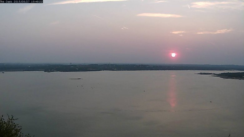 Lake Travis webcam, August 27, 2015 6:55 PM CT